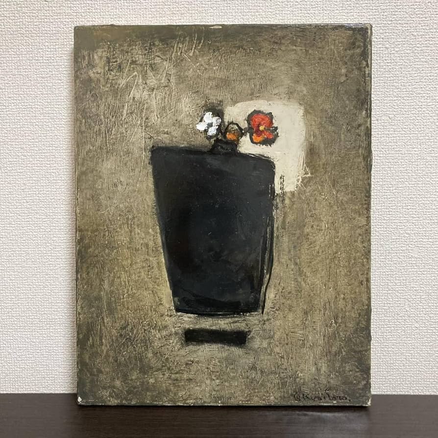 写実画　【蒼の花】　肉筆油彩画　直筆サインあり Amazon.co.jp: 小栗潮『龍膽(リンドウ)』日本画 静物画 花鳥画